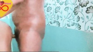 Bathroom sex of horny uncle and big ass aunty
