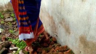 Outdoor sex with big boobs village woman