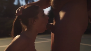 Porn Video: Abella Danger rides cock at basketball court