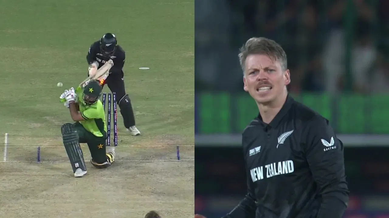 ICC Champions Trophy 2025: Watch – Fakhar Zaman collapses, dropped by Devon Conway, then castled by Michael Bracewell