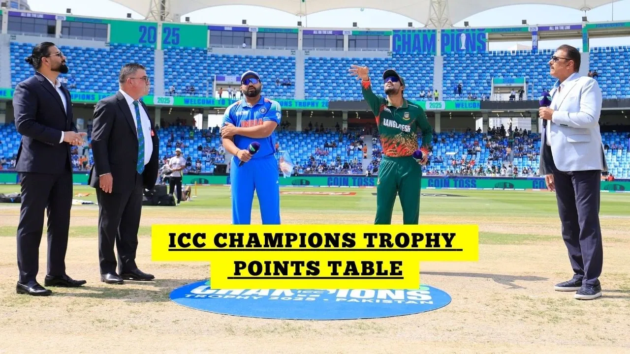 ICC Champions Trophy 2025 Points Table : How IND vs BAN Result Impacted the Points Table?
