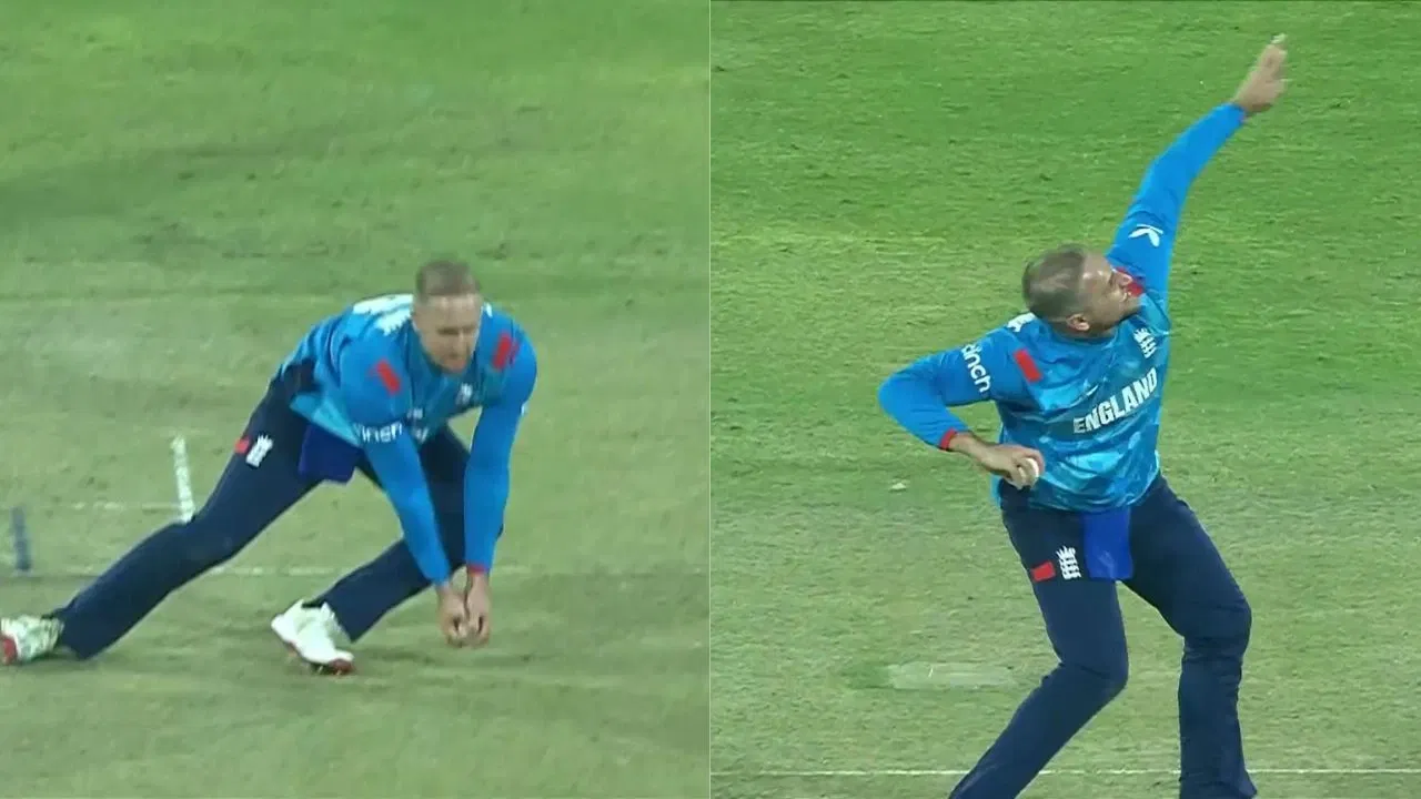 Watch: Liam Livingstone goes WILD after taking a screamer to dismiss Matthew Short in CT 2025