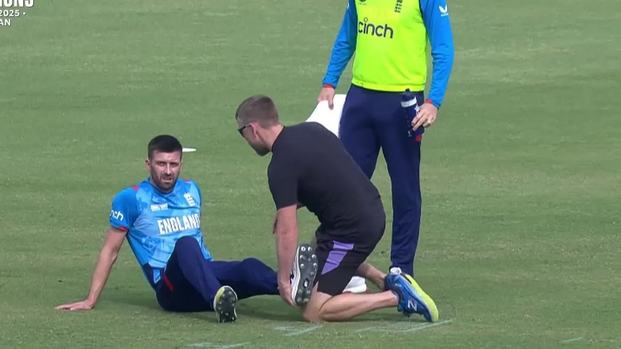 Watch: Mark Wood suffers severe injury during AFG vs ENG CT 2025 clash, leaves field