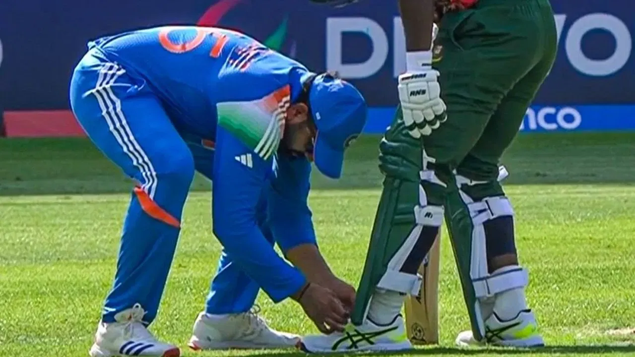 Rohit Sharma shows true sportsmanship, ties Jaker Ali’s shoelaces in CT 2025 match