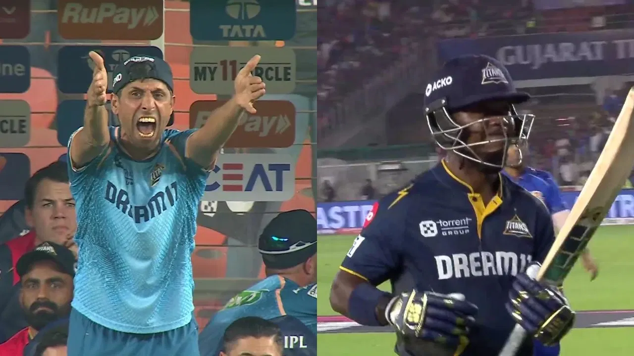Watch: ‘Angry’ Ashish Nehra goes ballistic, screams wildly after Sherfane Rutherford’s dismissal vs MI