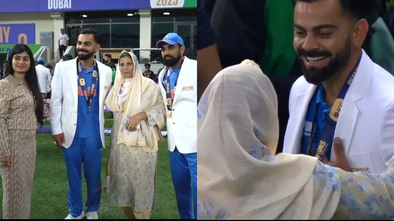Watch: Virat Kohli touches Mohammed Shami’s mother’s feet in a heartwarming gesture after CT 2025 glory