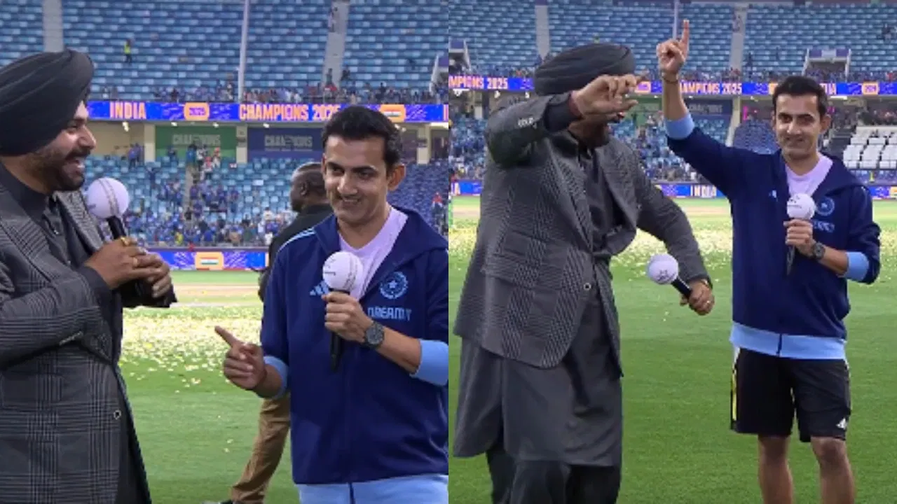 Watch: Gautam Gambhir stuns fans with ‘Shayari’ and ‘Bhangra’ as Navjot Singh Sidhu creates history post-CT win