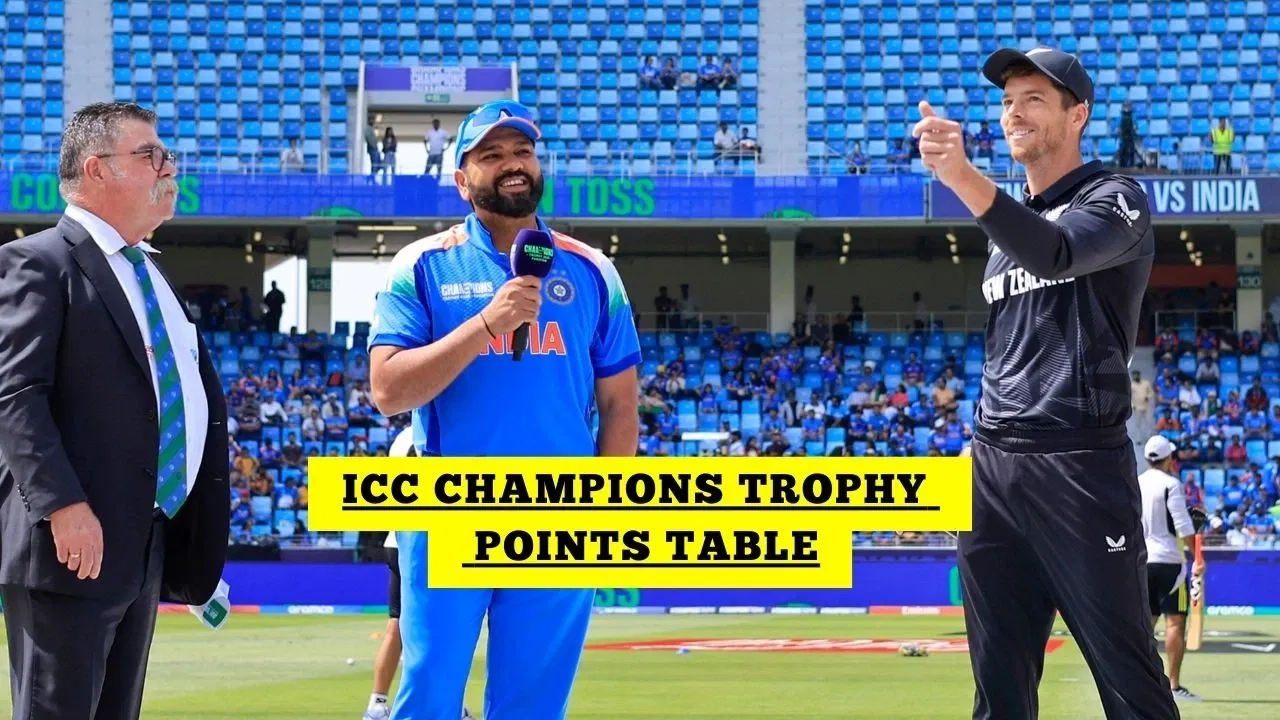 ICC Champions Trophy Points Table 2025: Updated Standings After New Zealand vs India, Match 12