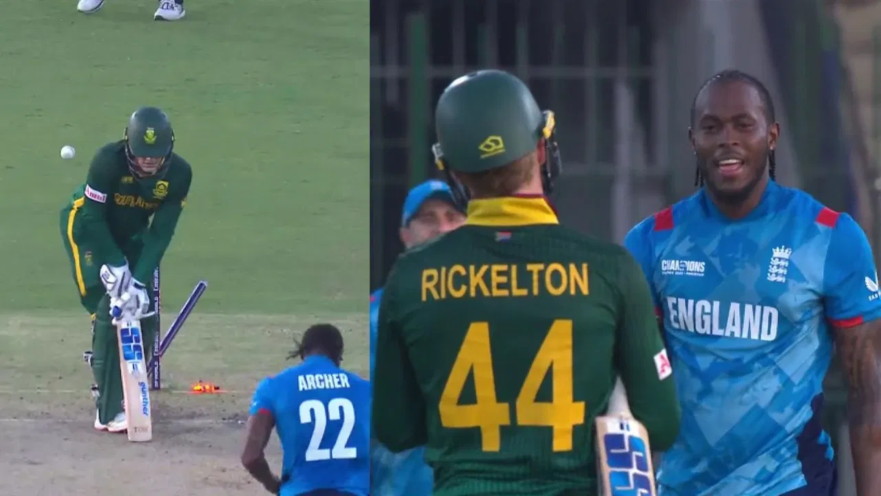Watch: Jofra Archer destroys Ryan Rickelton’s stumps and intimidates him with deadly stare