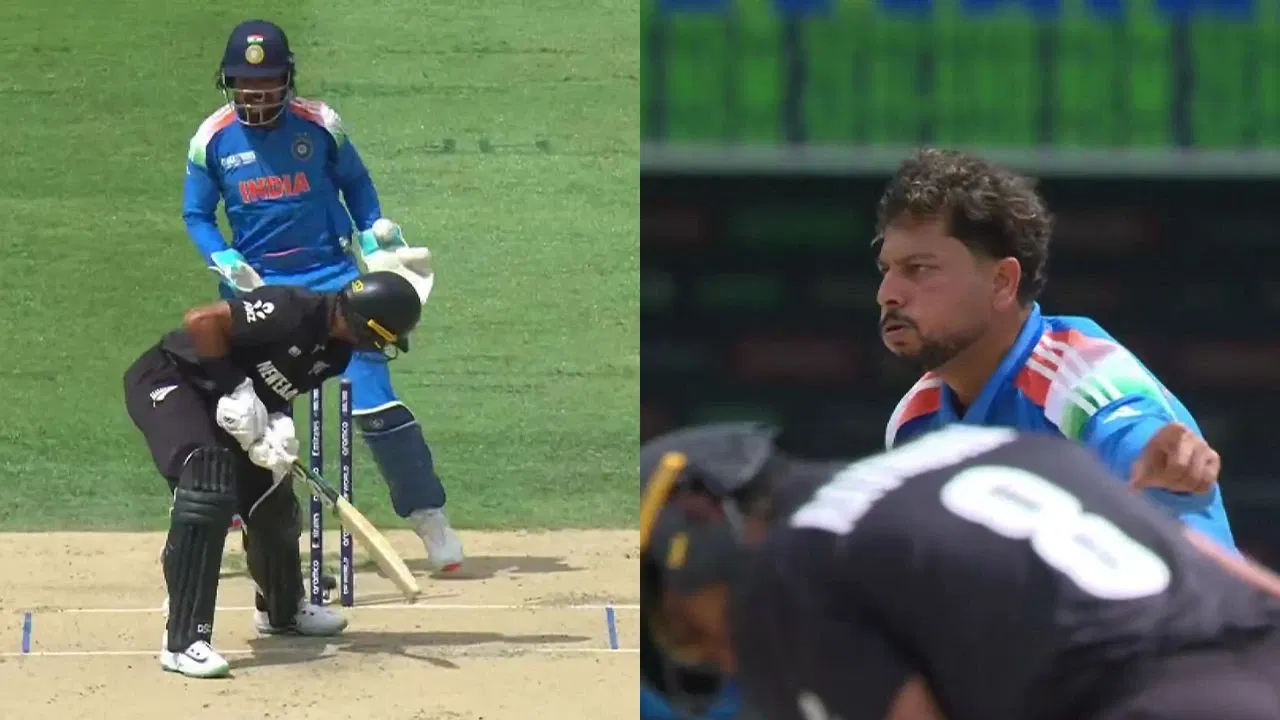 Watch: Kuldeep Yadav castles Rachin Ravindra with a peach in Champions Trophy final