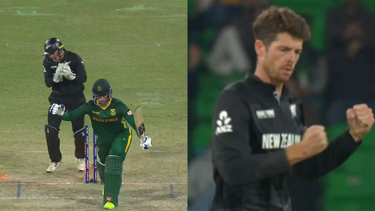 Watch: Mitchell Santner bamboozles Rassie van der Dussen with absolute jaffa in CT 2025 semi-final