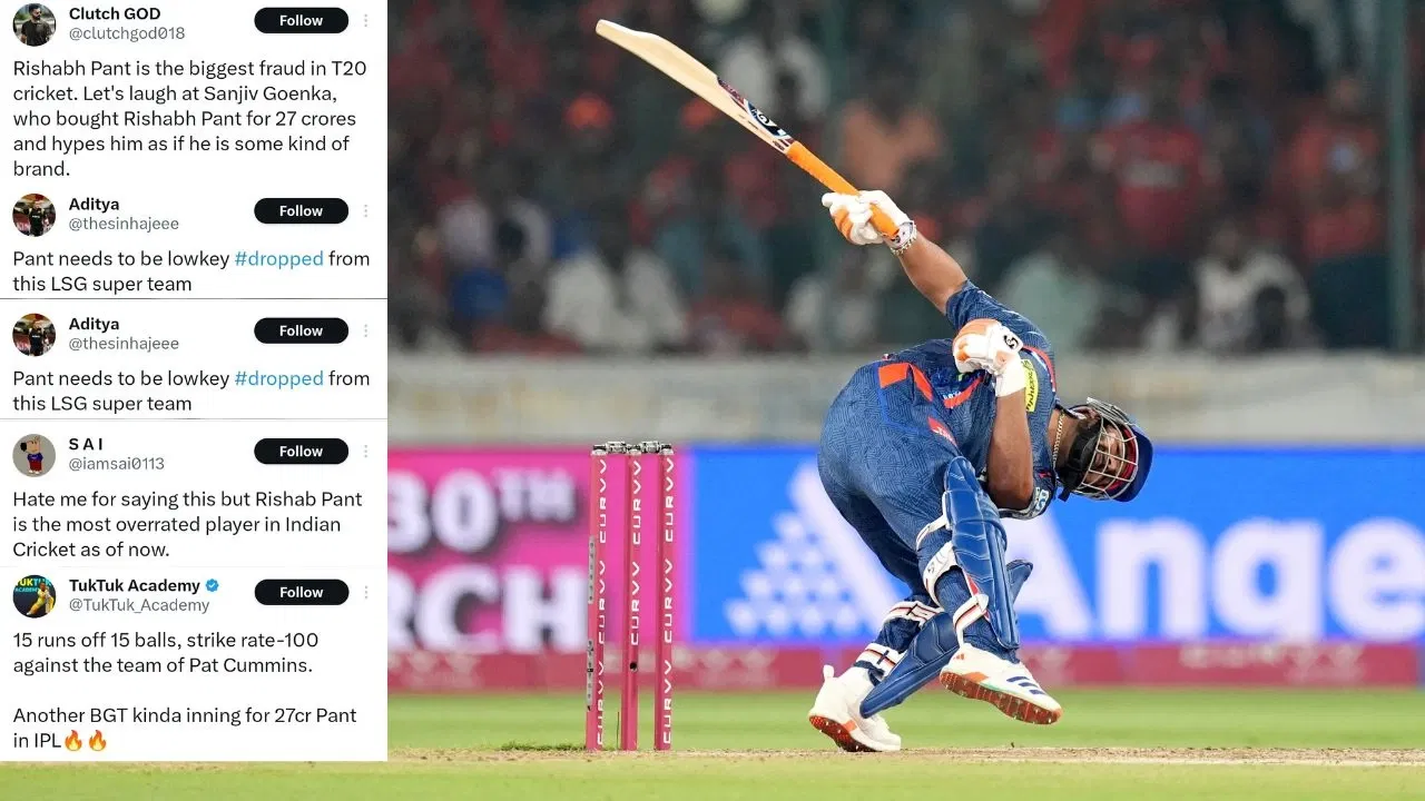 ‘Rishabh Pant deserves belt treatment from Sanjiv Goenka’ – LSG captain slammed after 15-ball 15 vs SRH