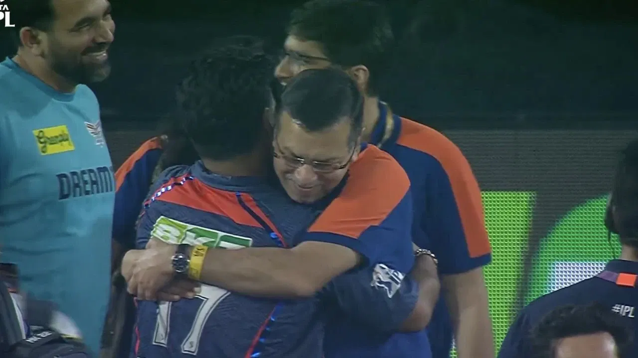 Watch: After ‘KL Rahul’ treatment, Rishabh Pant receives special hug from Sanjiv Goenka following win vs SRH