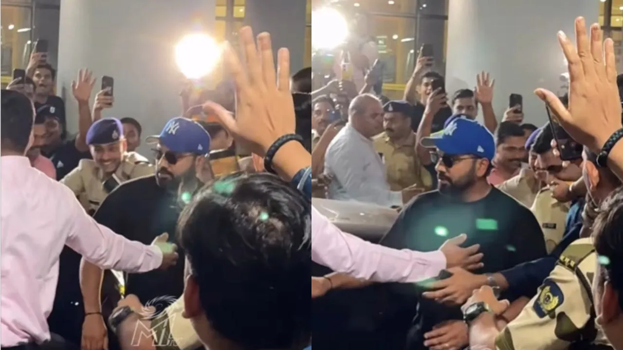Watch: Rohit Sharma forced into police protection as Mumbai fans go wild after CT 2025 win