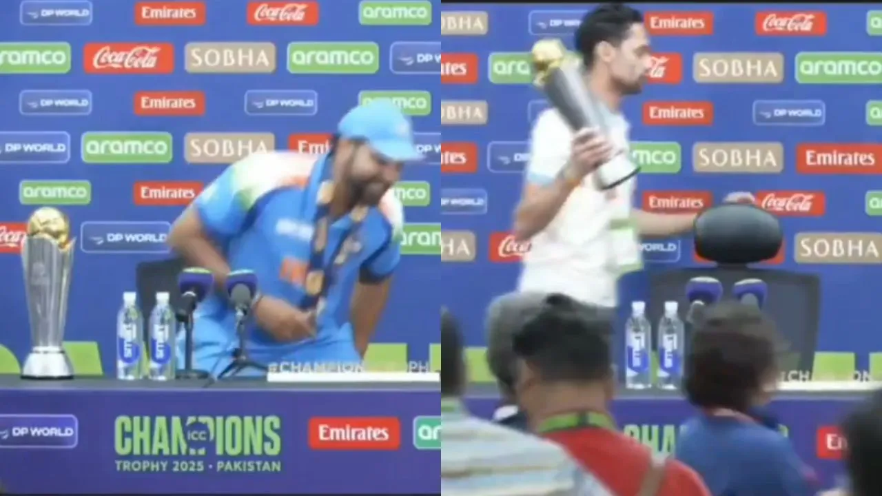 Watch: Rohit Sharma forgets to take trophy after presser, drops hilarious ‘ye-woh’ remarks
