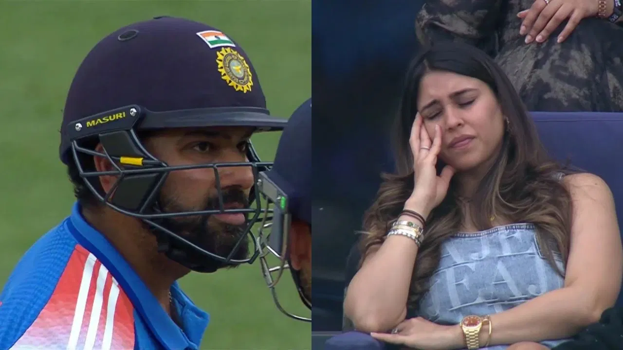 Watch: Ritika Sajdeh heartbroken, Travis Head happy as Rohit Sharma chokes after 2 lucky escapes