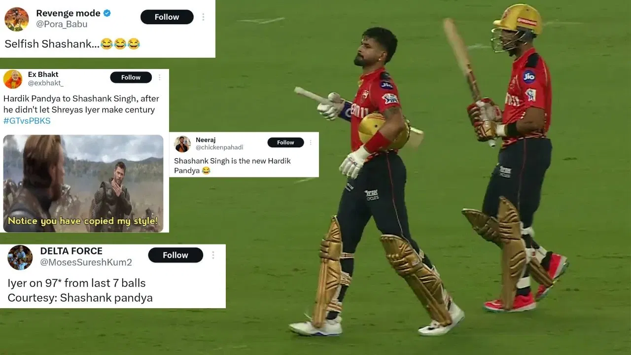 “Shashank Singh is the new Hardik Pandya” – Twitter reacts to Shreyas Iyer being stranded on 97*
