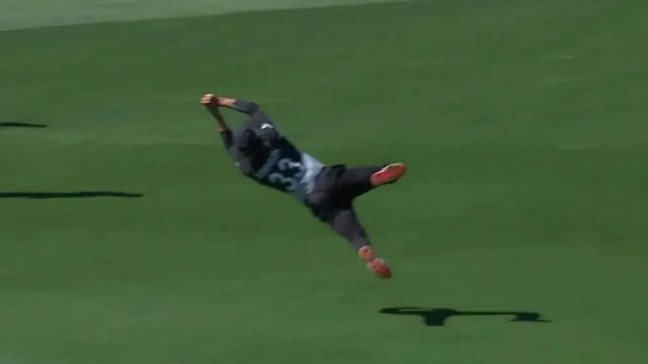 Watch: Tim Robinson takes Glenn Phillips-like flying catch to dismiss Shadab Khan in 1st NZ vs PAK T20I