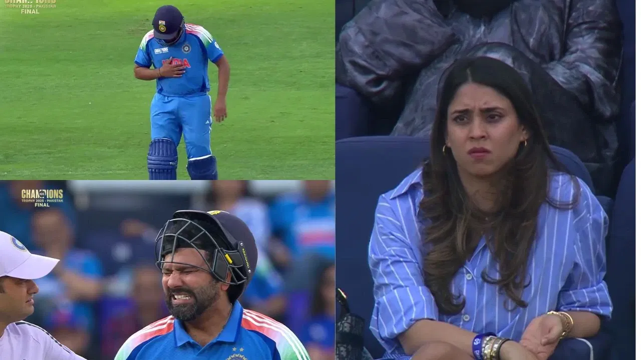 Watch: Scary scenes as Rohit Sharma struggles in CT 2025 final, continuously coughing and heaving