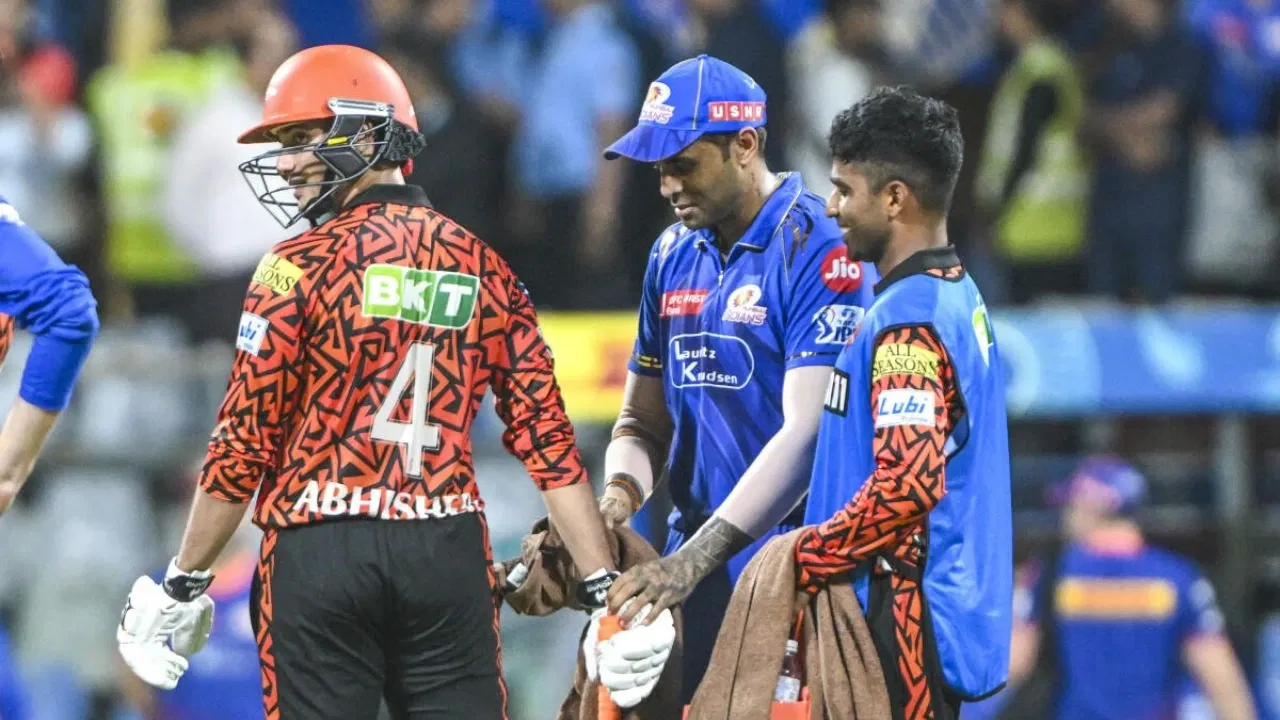 Watch: Abhishek Sharma gets searched like a criminal on Live TV by Suryakumar Yadav