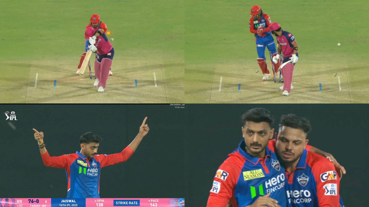 Watch- Riyan Parag bamboozled as Axar Patel cleans him through the gate