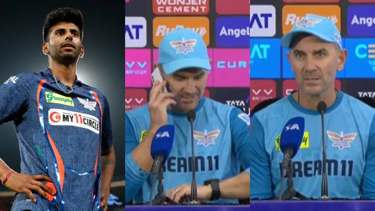 Watch- Justin Langer casually drops Mayank Yadav’s fitness update while talking on a phone in press conference