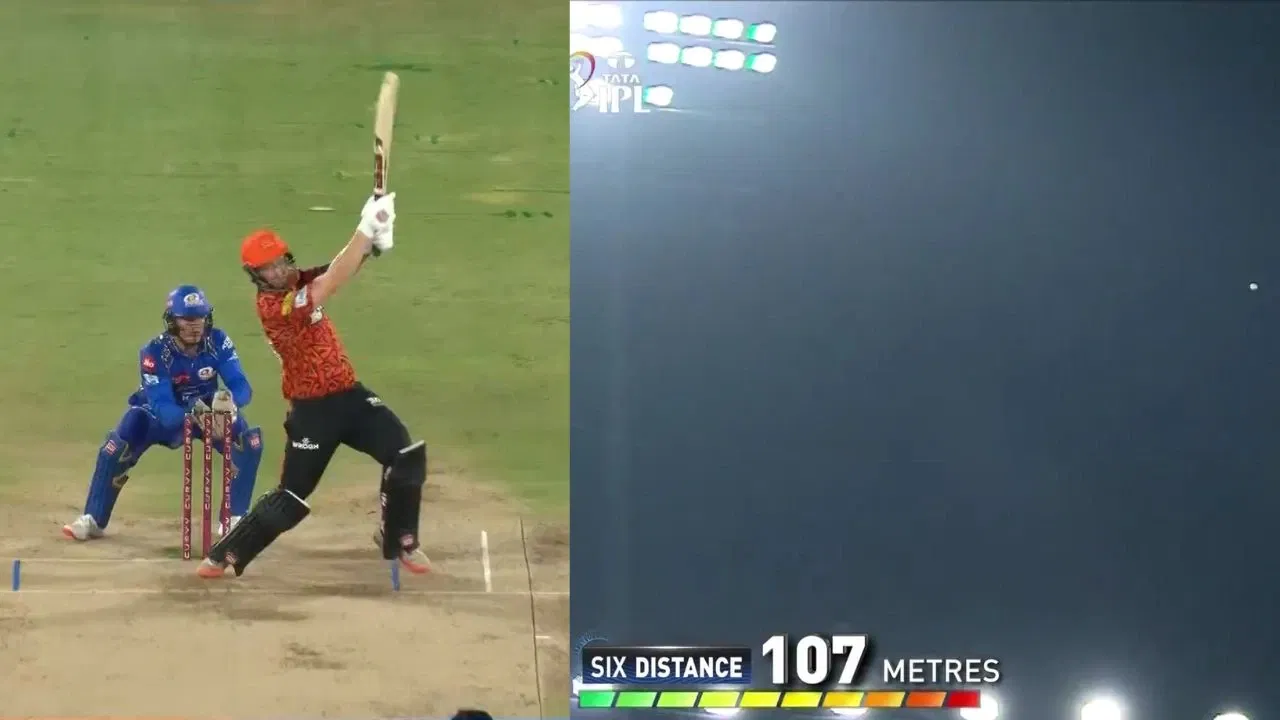 Watch: Heinrich Klaasen slams a gigantic 107m six off Vignesh Puthur in SRH vs MI clash