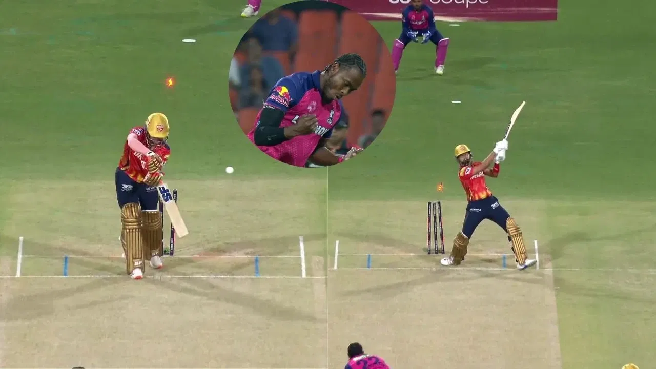 Watch: Jofra Archer destroys stumps of Priyansh Arya and Shreyas Iyer in 1st over