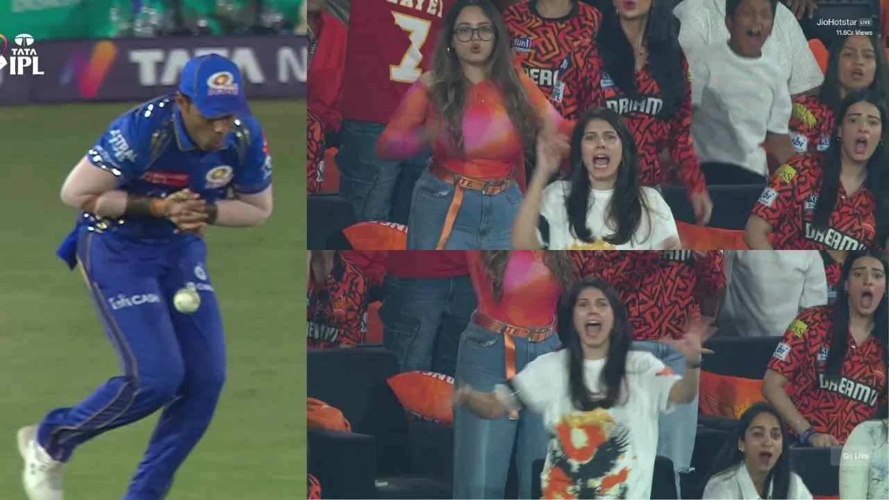 Watch: Kavya Maran wildly celebrates like a kid as Suryakumar Yadav drops Abhinav Manohar