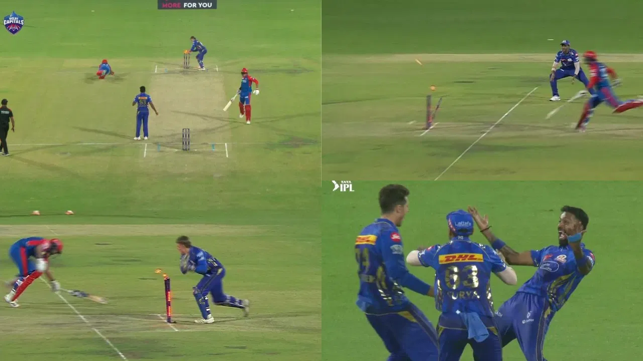 Watch: Crazy scenes unfold as hat-trick of run-outs helps MI stun DC in IPL 2025 thriller