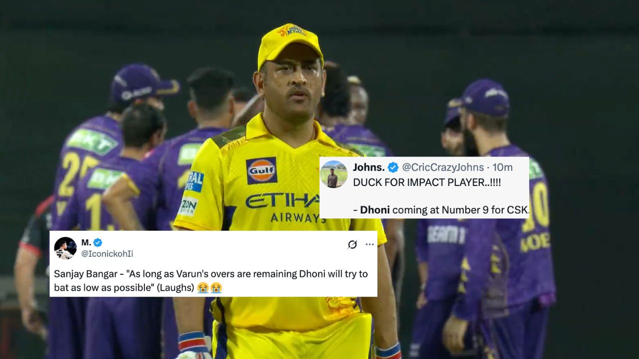 “MS Dhoni deliberately hiding from Varun Chakaravarthy and Sunil Narine”- Twitter levels serious allegations
