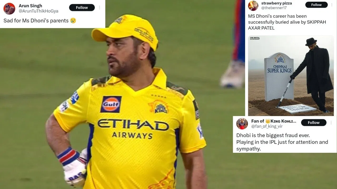 ‘MS Dhoni’s career has been buried alive by Axar Patel’ – Twitter slams CSK great for horrible knock vs DC