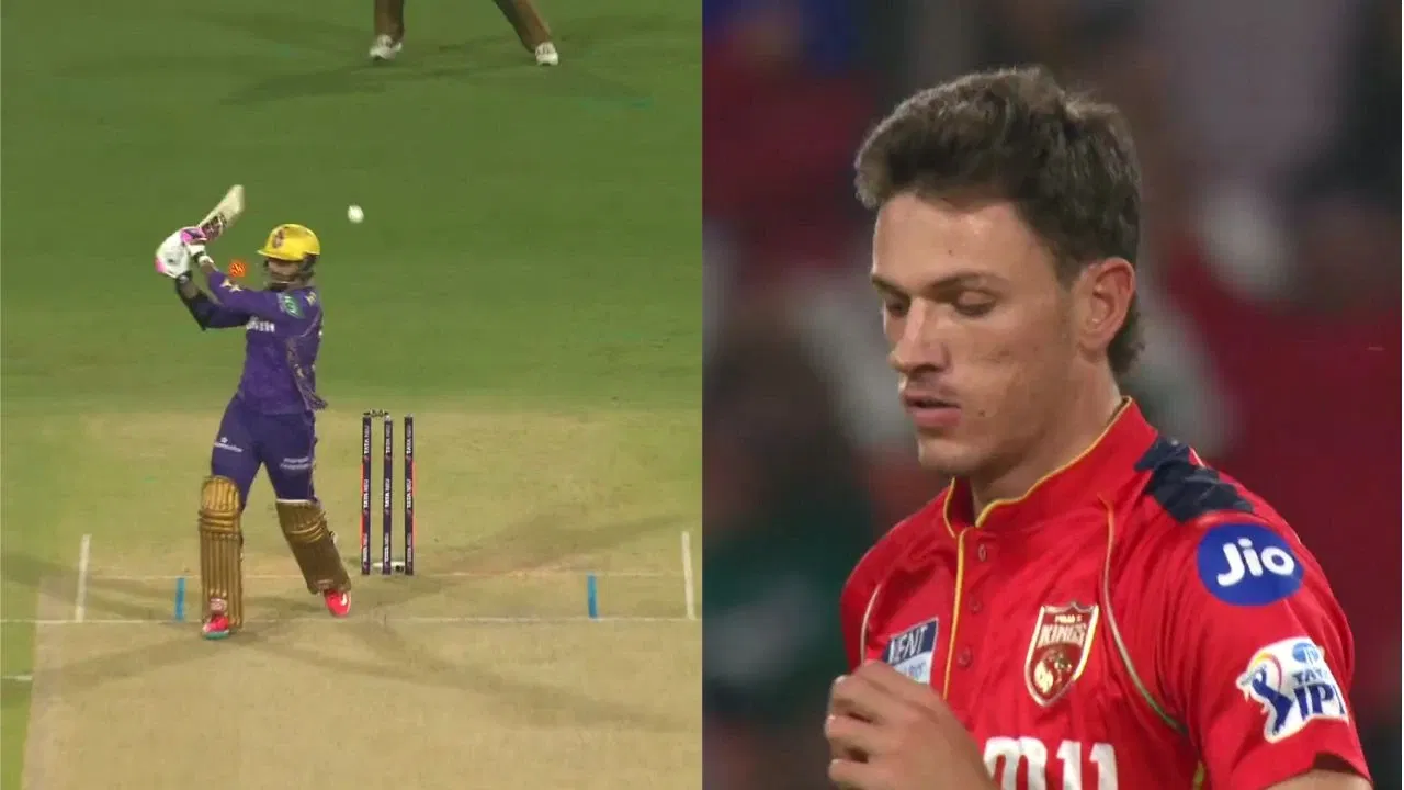 Watch: Marco Jansen destroys Sunil Narine’s stumps in first over during PBKS vs KKR clash