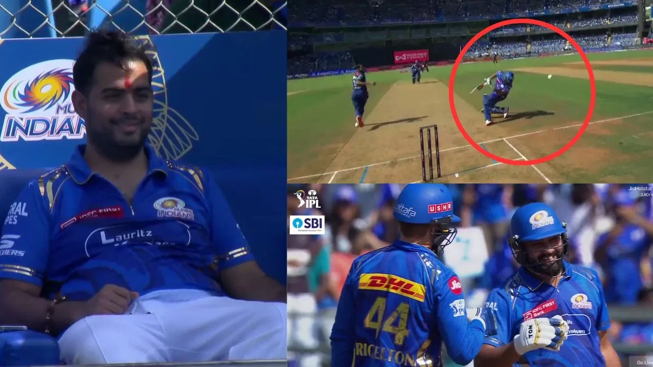 Watch: Ryan Rickelton nearly knocks off Rohit Sharma’s head with brutal shot; Akash Ambani laughs