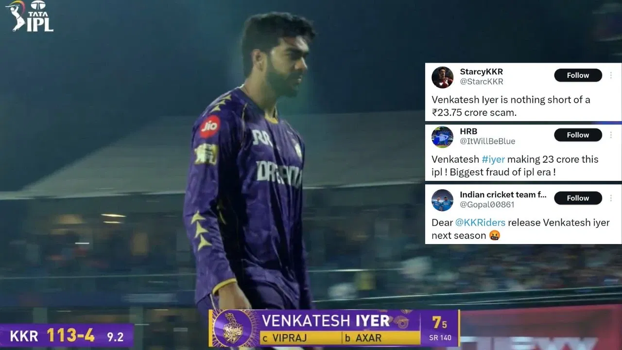 “Biggest fraud of IPL era”: Venkatesh Iyer attacked on Twitter after his horrible outing against DC