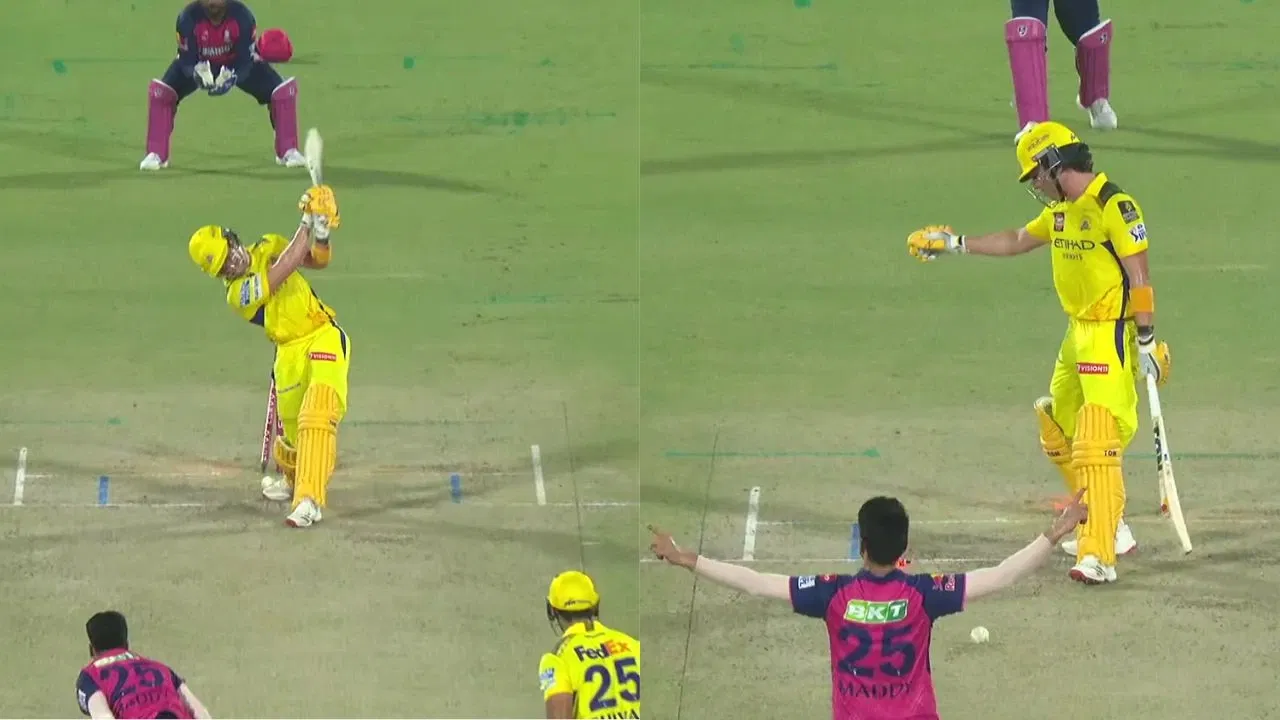 Watch: Akash Madhwal uproots Dewald Brevis’ stump with thunderbolt in CSK vs RR clash