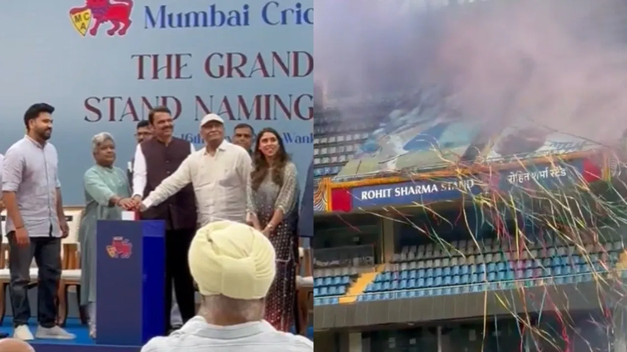 Watch- Rohit Sharma’s wife Ritika Sajdeh tears up on Stand Inauguration in Wankhede Stadium