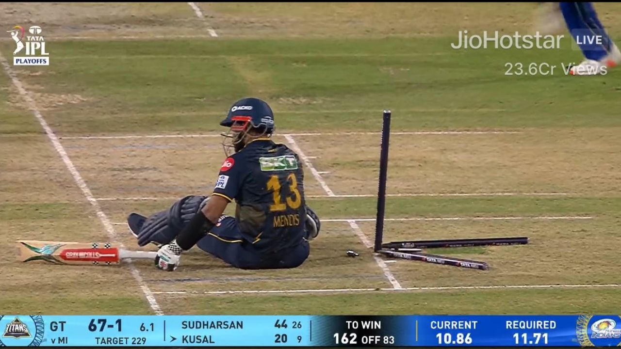 Watch- Kusal Mendis produces the most bizarre dismissal of IPL 2025 with Hit Wicket
