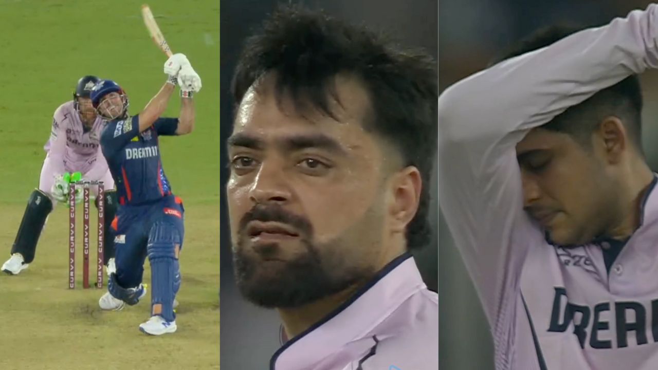 6, 4, 6, 4, 4- Mitchell Marsh hits Rashid Khan for 25 runs in 1 over (Watch Video)