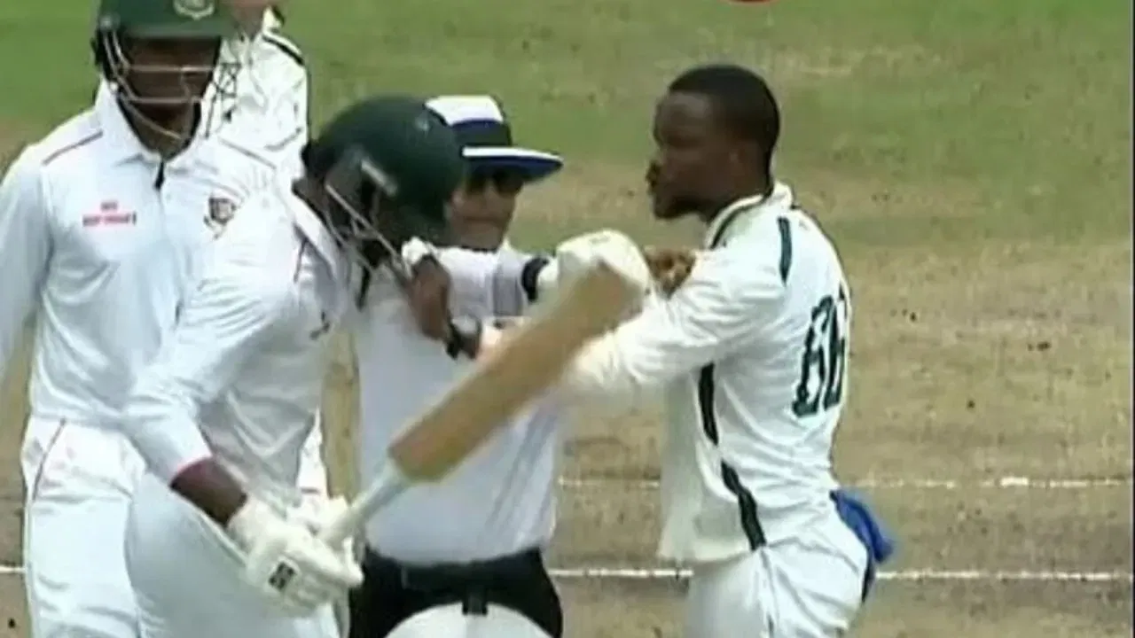 Watch- South African bowler grabs Bangladesh batsman’s helmet; violence erupts