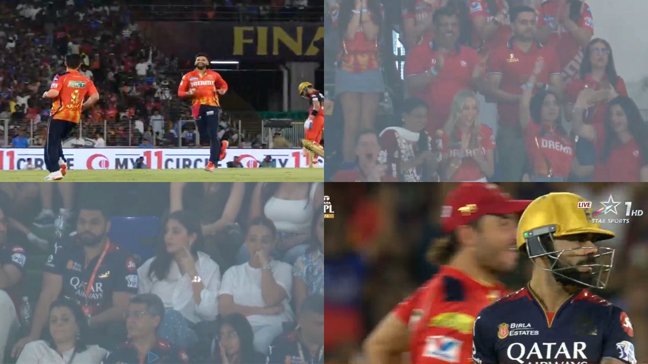 Watch- Anushka Sharma gobsmacked after Punjab Kings wildly celebrate Virat Kohli’s wicket