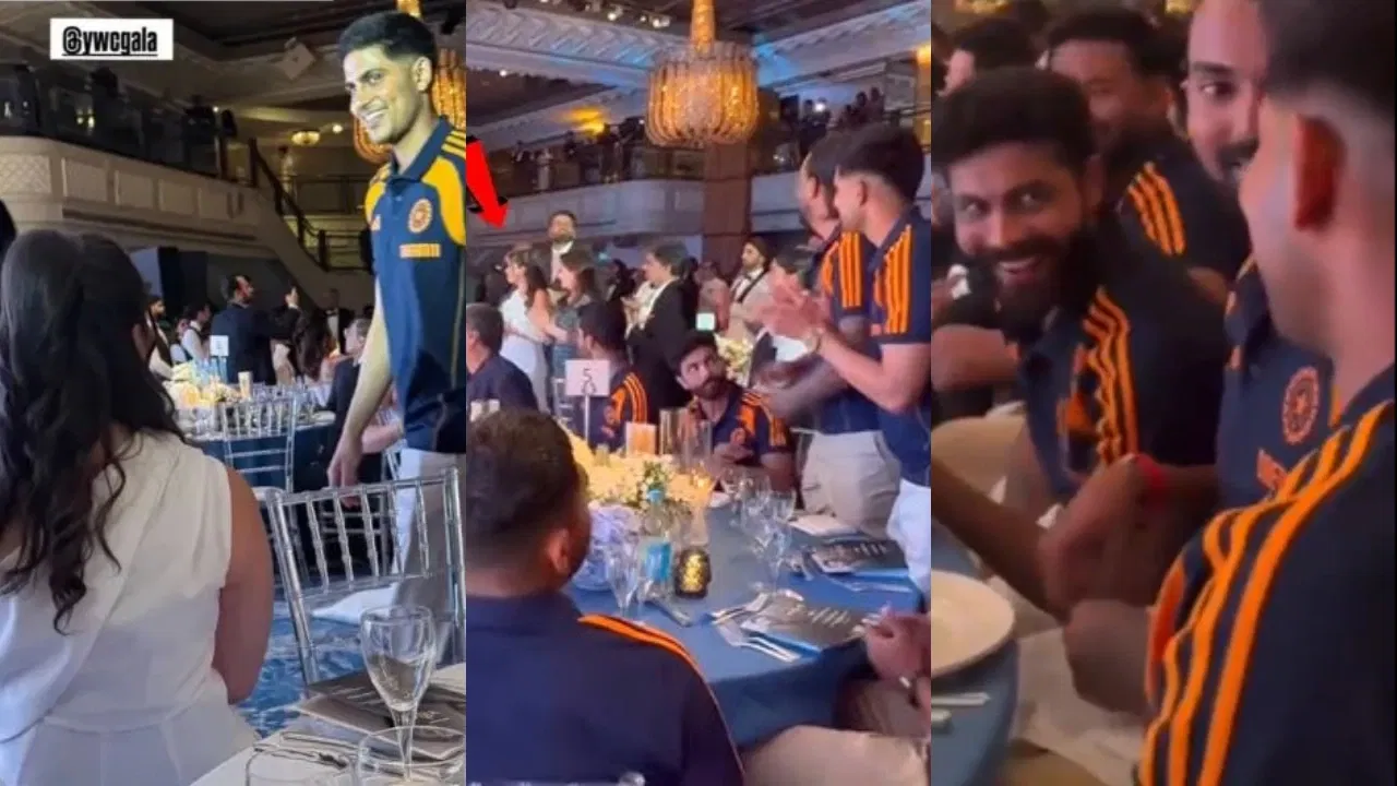 Watch- Shubman Gill reacts as Ravindra Jadeja teases him in front of Sara Tendulkar