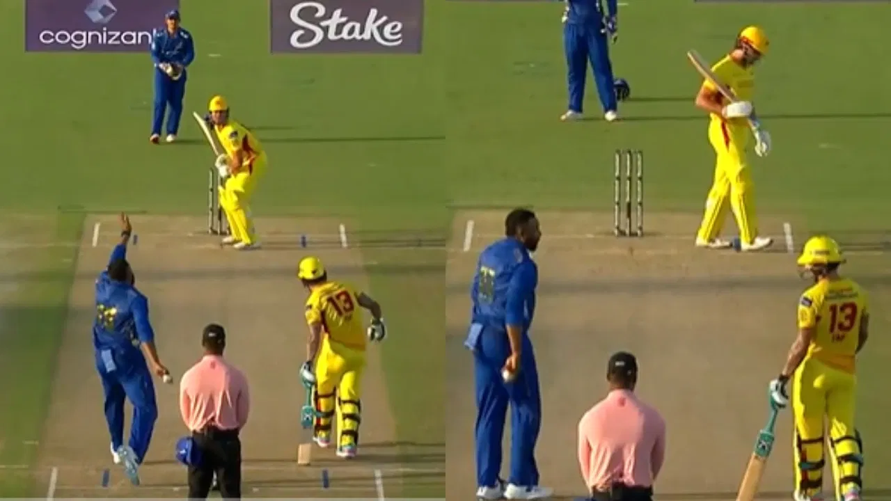 Watch- Kieron Pollard frightens Faf du Plessis in MLC 2025