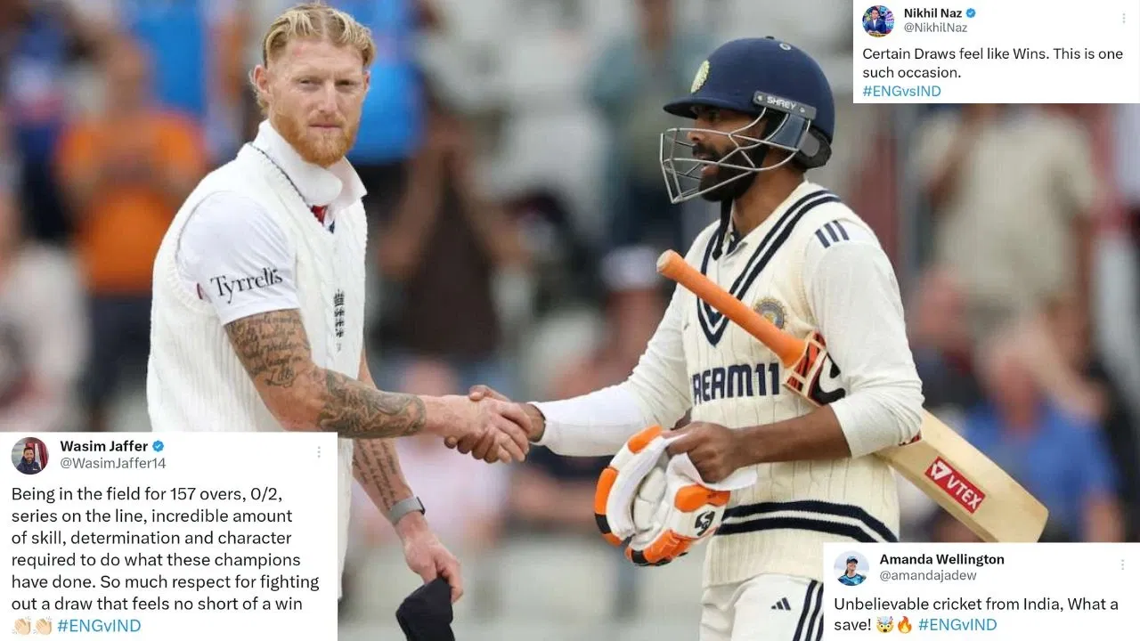 The Great Indian Escape: Twitter reacts as Jadeja, Gill, Sundar, Rahul draw Manchester Test vs England