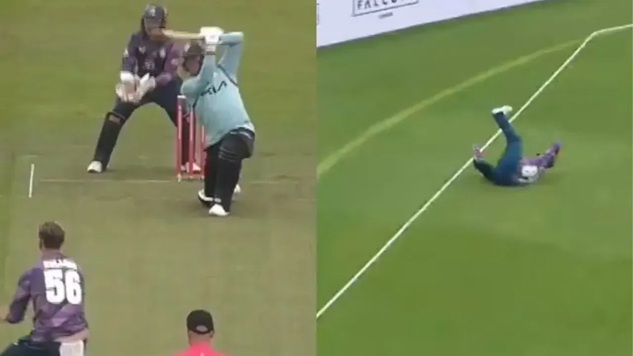 Watch: Kane Williamson takes a stunning catch near the boundary to get rid of Jason Roy in T20 Blast 2025