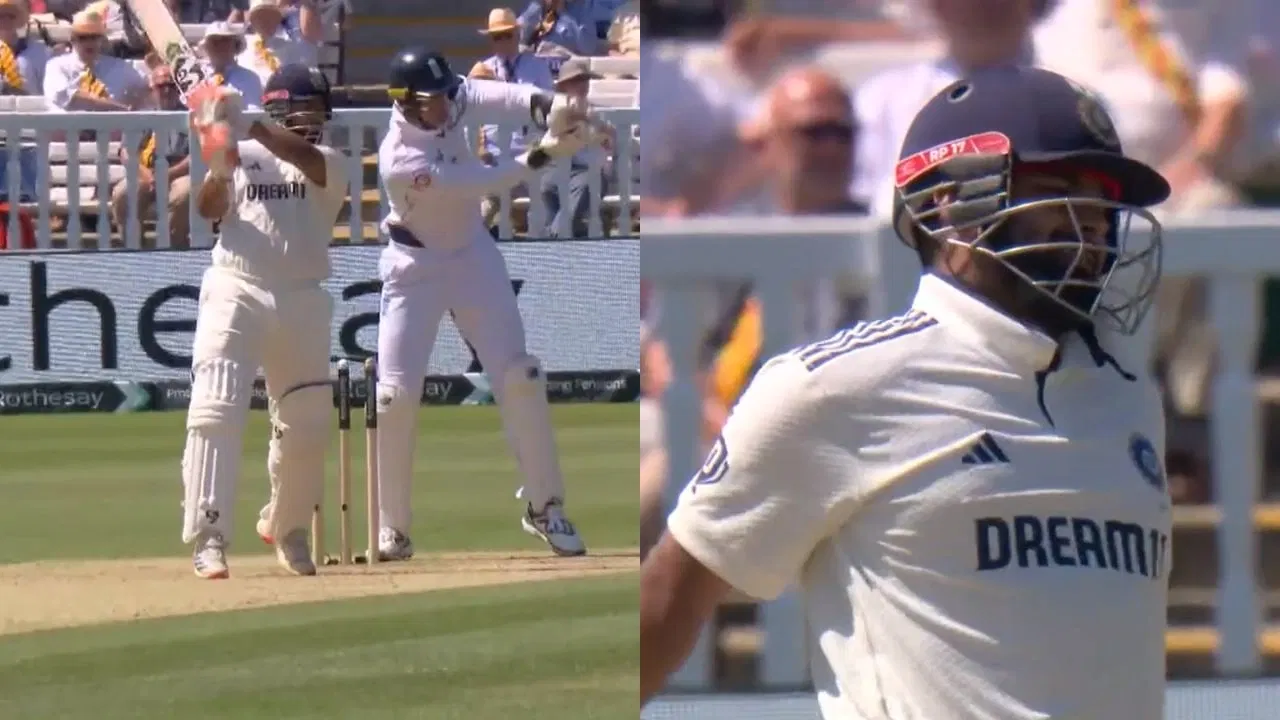 Watch: Angry Rishabh Pant screams in frustration after missing a big hit off Chris Woakes in Lord’s Test