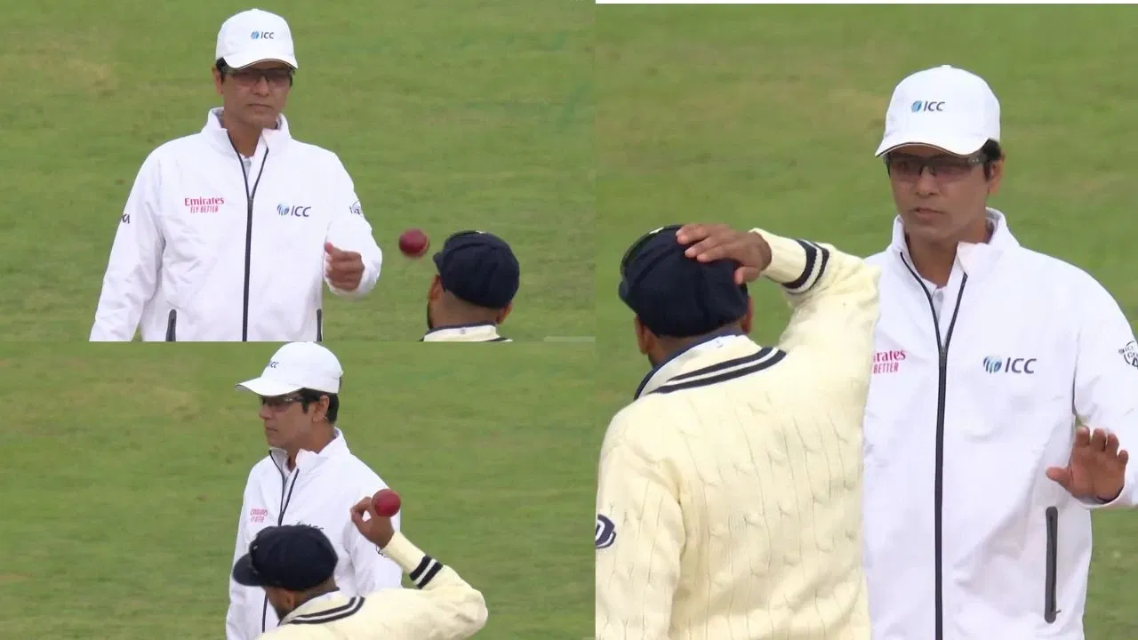 Watch: Umpire Sharfuddoula hits Mohammed Siraj on head with ball after horrible LBW decision