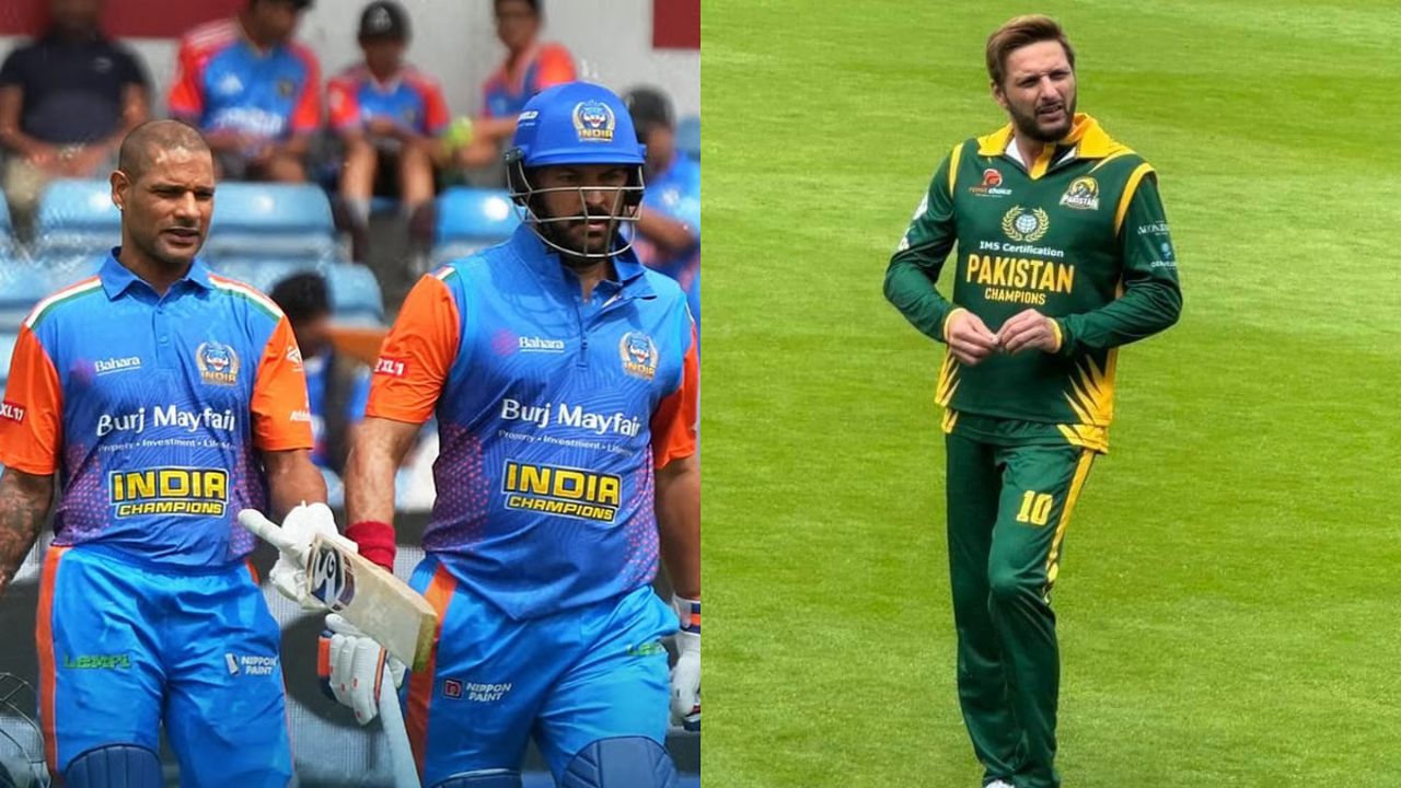 Watch: Shahid Afridi gives death stare to Shikhar Dhawan and India after WCL pullout