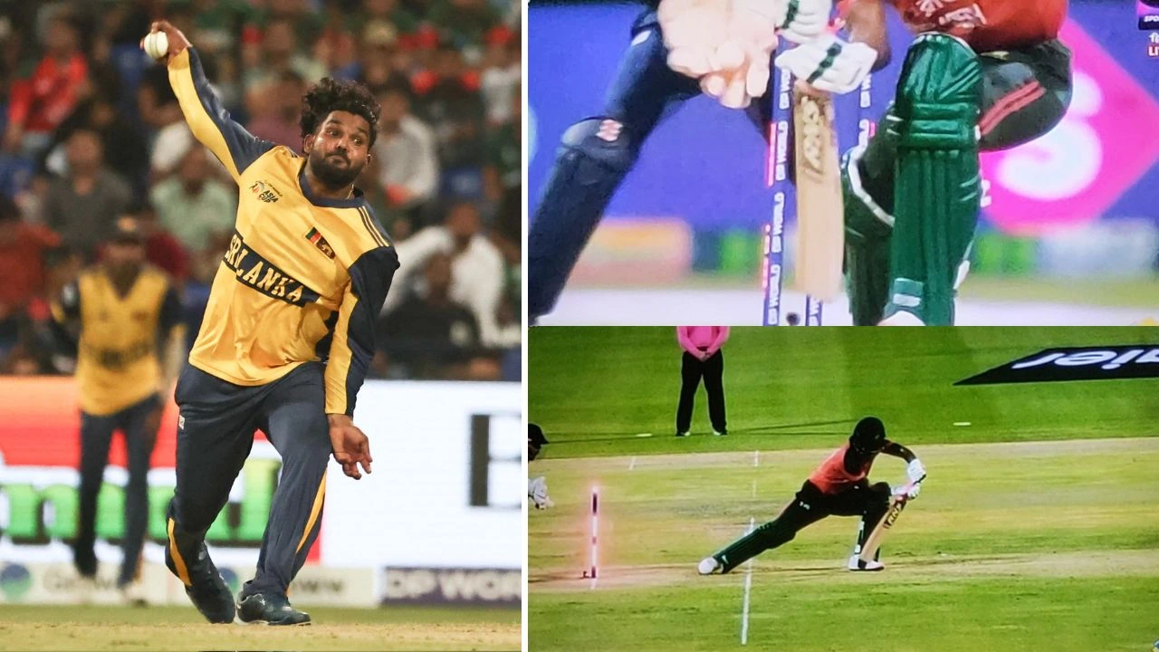 Asia Cup 2025: Watch: Shocking scenes! Wanindu Hasaranga hits Jaker Ali’s stumps, but batter declared not out