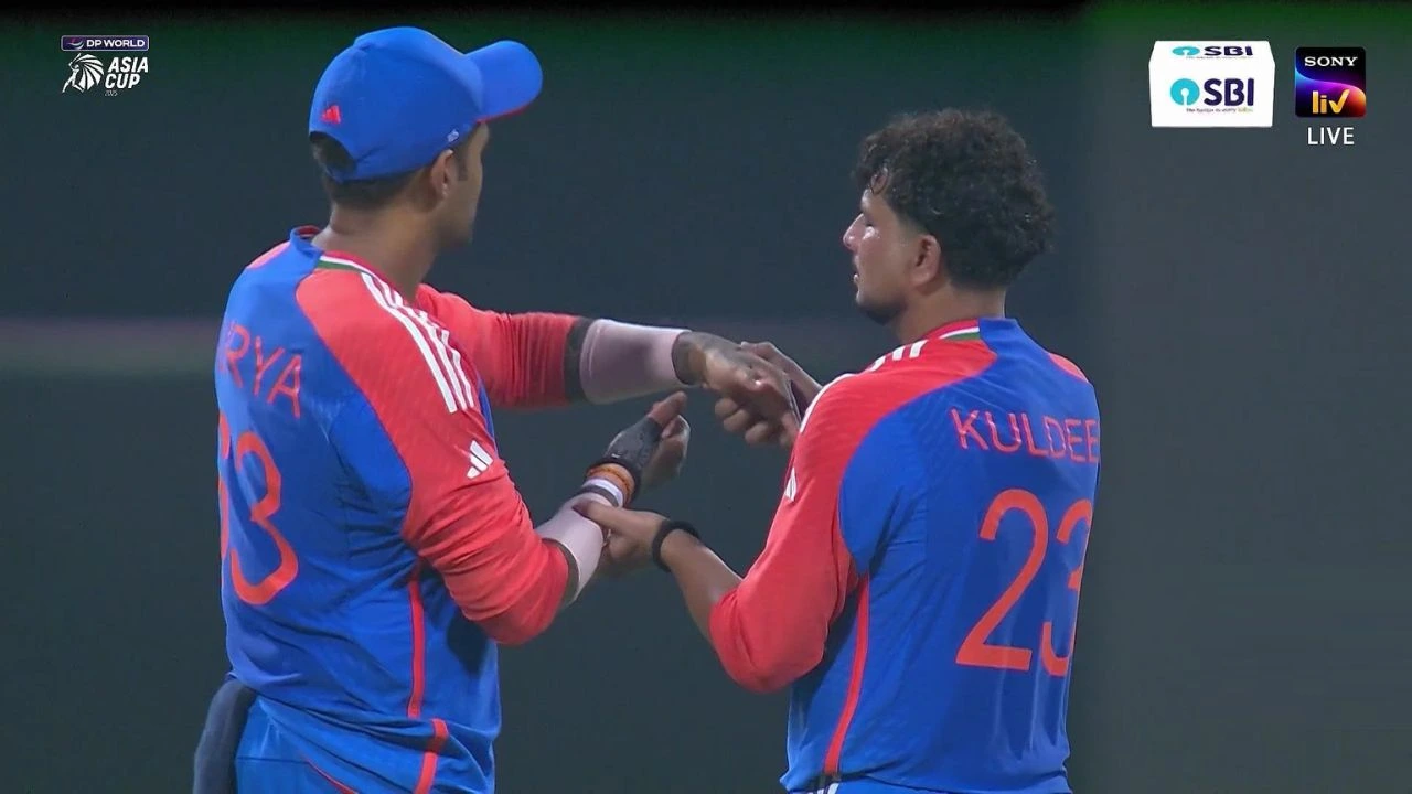 Watch: Kuldeep Yadav forcibly makes ‘T’ signal with Suryakumar Yadav’s hands, burns review vs Oman